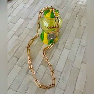 18k Rose Gold Plated Large Paperclip Necklace NWOT